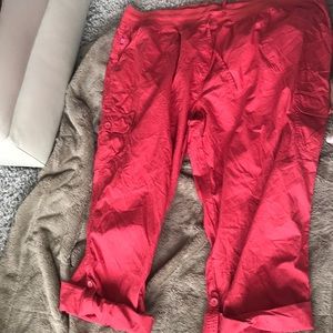 Plus size cargo crop pants.